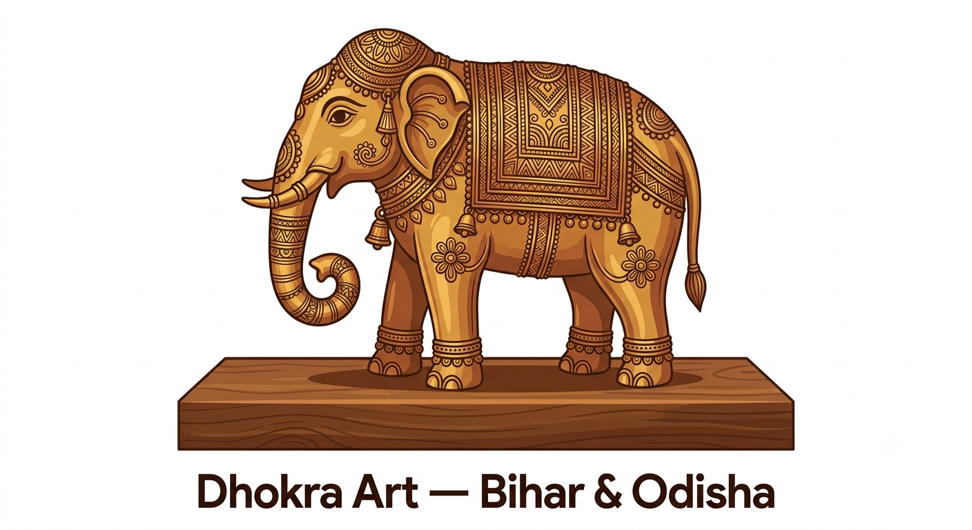 Dhokra art — traditional metal craft figurine from Bihar and Odisha